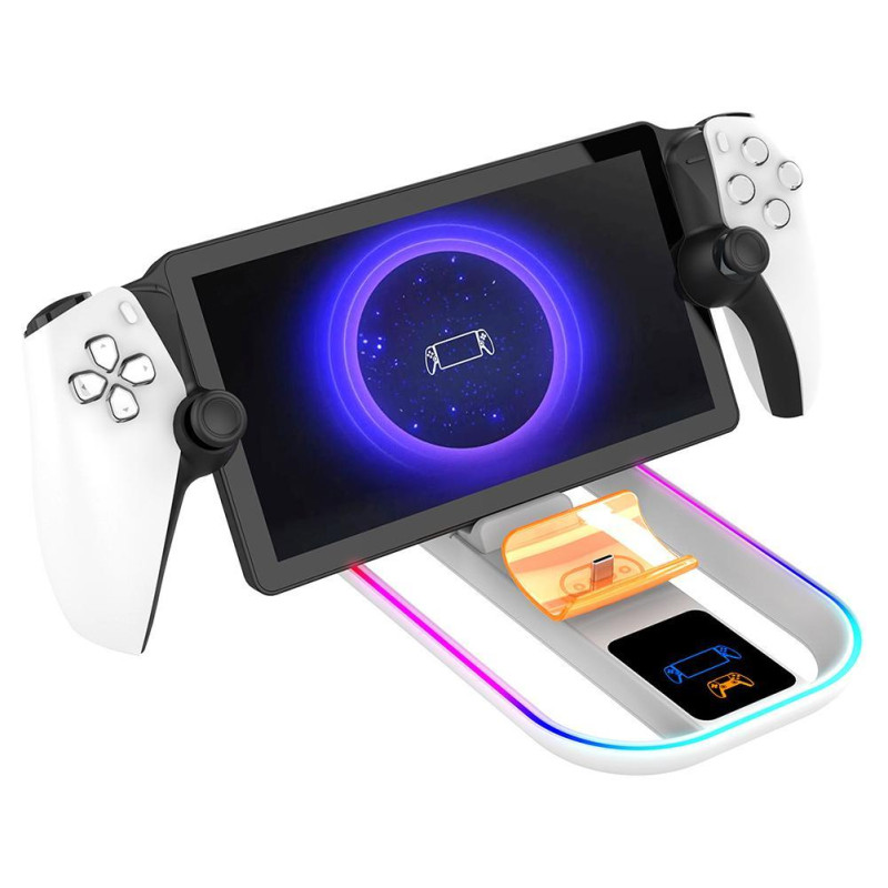 Зарядна док-станція iPega для PlayStation Portal PS Portal та DualSense з підсвічуванням RGB Зарядна док-станція iPega для PlayStation Portal PS Portal та DualSense з підсвічуванням RGB