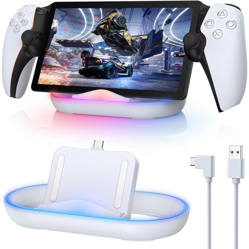 Зарядна док-станція IPEGA для PlayStation Portal PS Portal з RGB підсвічуванням