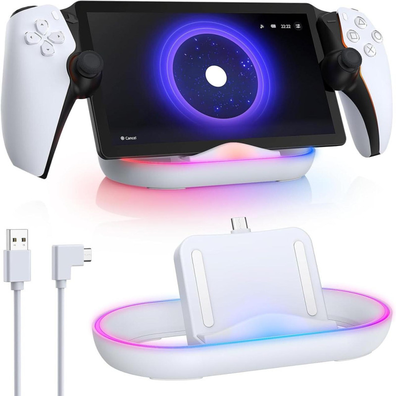 Зарядна док-станція IPEGA для PlayStation Portal PS Portal з RGB підсвічуванням Зарядна док-станція IPEGA для PlayStation Portal PS Portal з RGB підсвічуванням