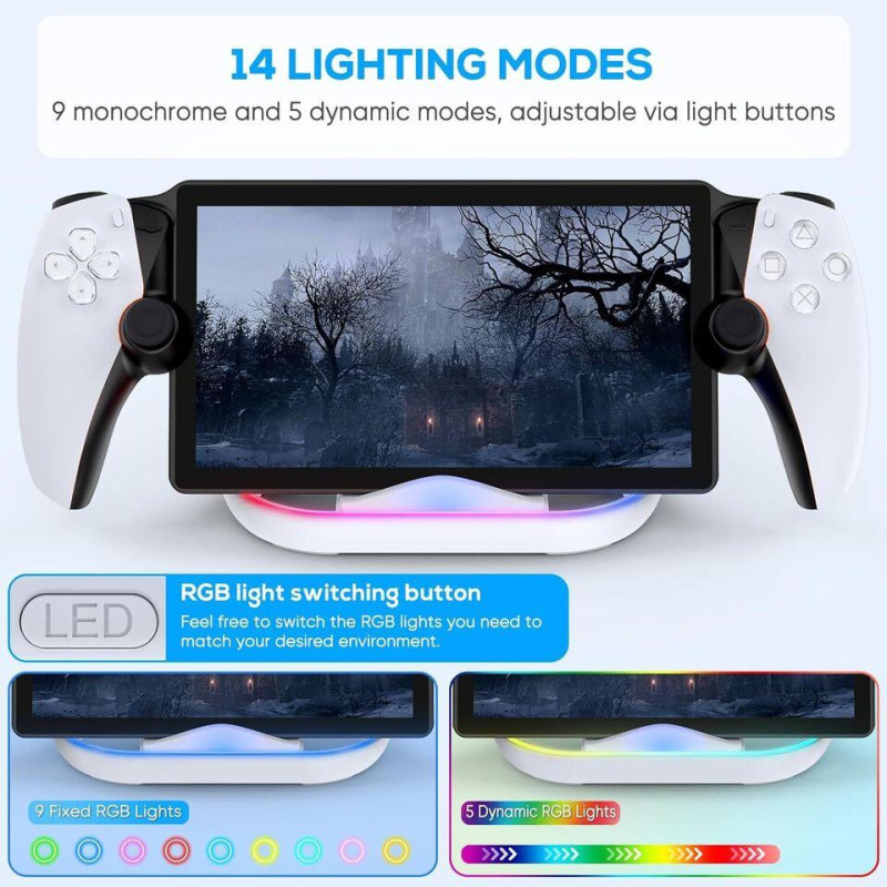 Зарядна док-станція IPEGA для PlayStation Portal PS Portal з RGB підсвічуванням Зарядна док-станція IPEGA для PlayStation Portal PS Portal з RGB підсвічуванням