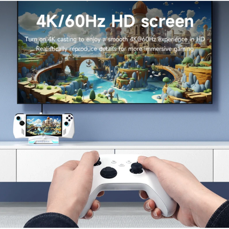 Док-станція 6в 1 Hagibis YC-ASC02 4K/60Hz з RGB 100вт з турборежимом 30 вт для Asus ROG Ally Extreme X Чорний Док-станція 6в 1 Hagibis YC-ASC02 4K/60Hz з RGB 100вт з турборежимом 30 вт для Asus ROG Ally Extreme X Чорний