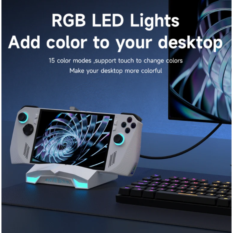 Док-станція 6в 1 Hagibis YC-ASC02 4K/60Hz з RGB 100вт з турборежимом 30 вт для Asus ROG Ally Extreme X Чорний Док-станція 6в 1 Hagibis YC-ASC02 4K/60Hz з RGB 100вт з турборежимом 30 вт для Asus ROG Ally Extreme X Чорний