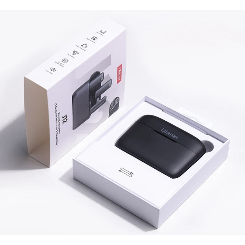 Бездротовий петличний подвійний мікрофон Ulanzi J12 з Type-c для iPhone Android Чорний Бездротовий петличний подвійний мікрофон Ulanzi J12 з Type-c для iPhone Android Чорний