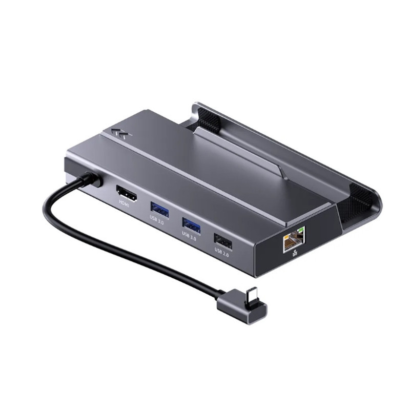 Зарядна док-станція 7 в 1 Sata Nvme з портом SSD M.2 HDMI 2.0 4k 60 гц для Steam Deck Сірий Зарядна док-станція 7 в 1 Sata Nvme з портом SSD M.2 HDMI 2.0 4k 60 гц для Steam Deck Сірий