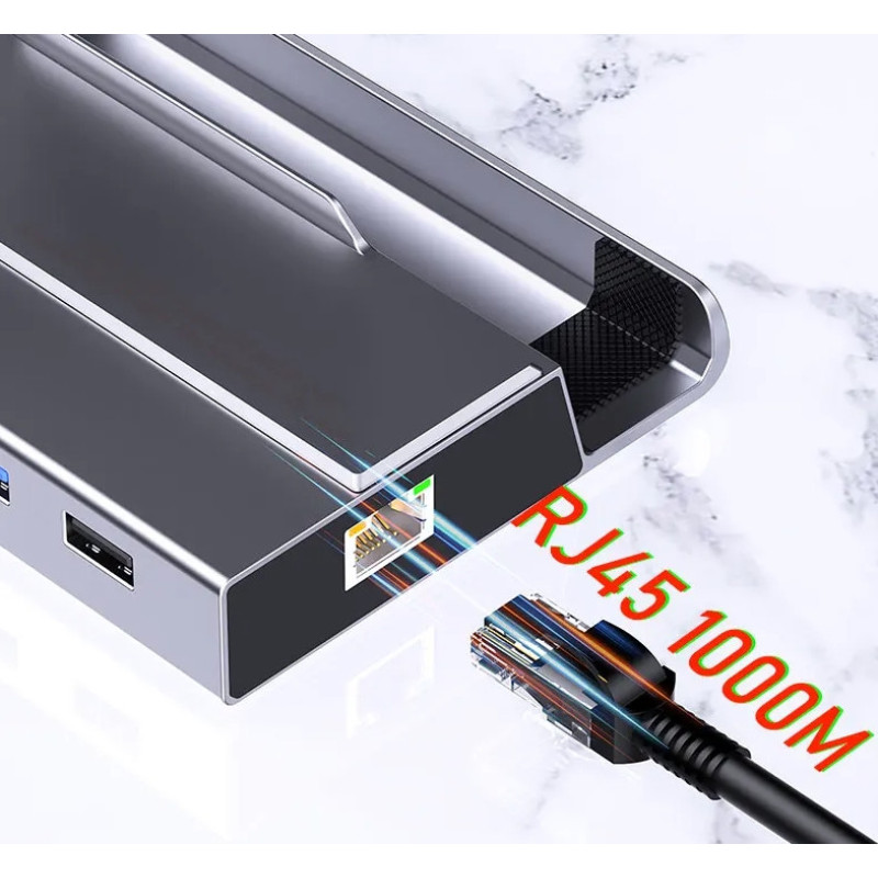 Зарядна док-станція 7 в 1 Sata Nvme з портом SSD M.2 HDMI 2.0 4k 60 гц для Steam Deck Сірий Зарядна док-станція 7 в 1 Sata Nvme з портом SSD M.2 HDMI 2.0 4k 60 гц для Steam Deck Сірий