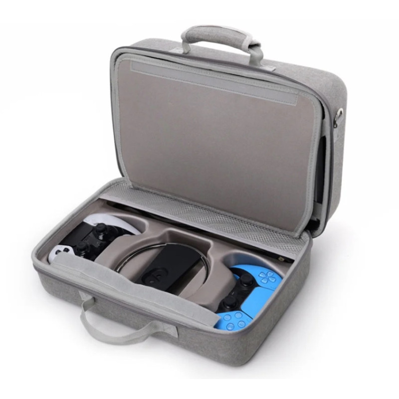 Захисний Travel кейс сумка DOBE для Sony PlayStation 5 Slim, PS5 Slim, PS VR2, PS VR Сірий Захисний Travel кейс сумка DOBE для Sony PlayStation 5 Slim, PS5 Slim, PS VR2, PS VR Сірий