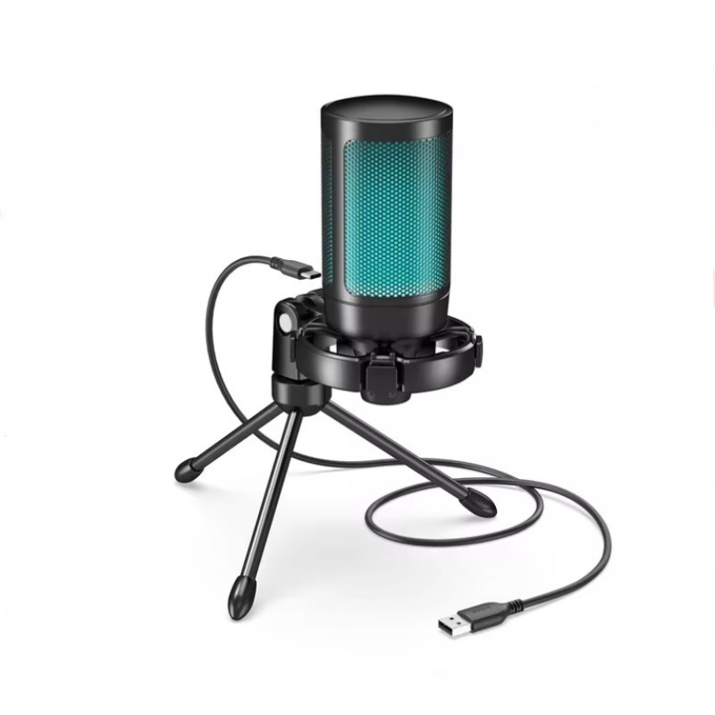 Игровой конденсаторный микрофон FIFINE Ampligame A2 с RGB со штативом для стрима, трансляций, ПК, PS4/5, Mac Игровой конденсаторный микрофон FIFINE Ampligame A2 с RGB со штативом для стрима, трансляций, ПК, PS4/5, Mac