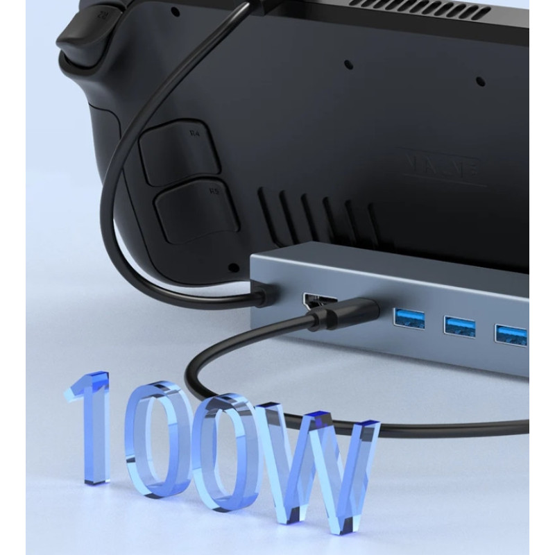 Зарядна док-станція 5 в 1 4K60Hz Type-C 4K HDMI 100W для Steam Deck Asus Rog Ally Lenovo Legion Go MSI Claw Зарядна док-станція 5 в 1 4K60Hz Type-C 4K HDMI 100W для Steam Deck Asus Rog Ally Lenovo Legion Go MSI Claw