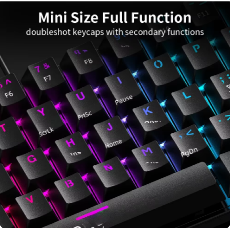 Ігрова механічна клавіатура з підсвічуванням для пк, mac OS, RGB кольорова клавіатура Delux KM36 Black Ігрова механічна клавіатура з підсвічуванням для пк, mac OS, RGB кольорова клавіатура Delux KM36 Black
