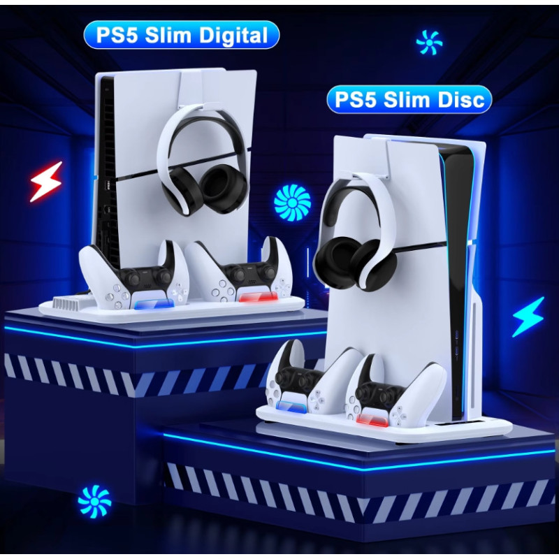 Мультифункціональна охолоджувальна док-станція BEBONCOOL S4000 для Sony PlayStation 5 Slim PS5 PRO Білий Мультифункціональна охолоджувальна док-станція BEBONCOOL S4000 для Sony PlayStation 5 Slim PS5 PRO Білий