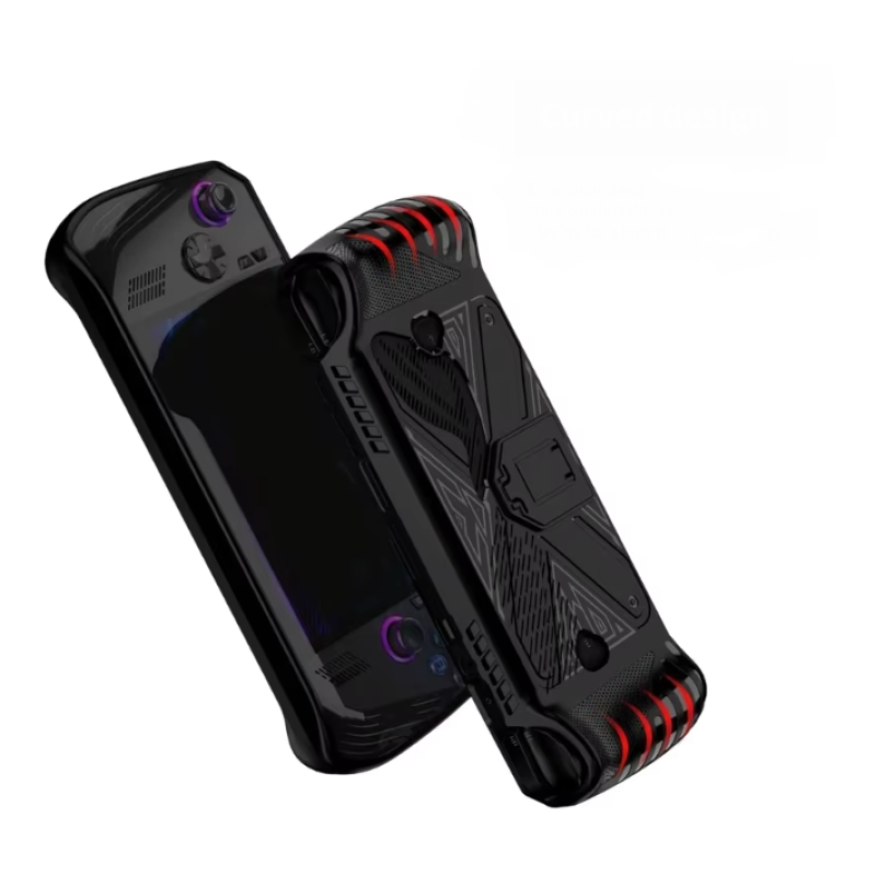 Захисний бампер для консолі Asus Rog Ally X, ударостійкий чохол із підставкою для Rog Ally X Чорний Захисний бампер для консолі Asus Rog Ally X, ударостійкий чохол із підставкою для Rog Ally X Чорний