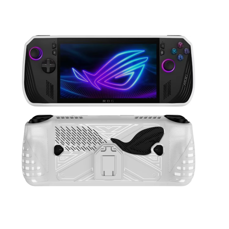 Захисний чохол для ігрової консолі Asus Rog Ally X, ударостійкий бампер із підставкою для Asus Rog Ally X Білий Захисний чохол для ігрової консолі Asus Rog Ally X, ударостійкий бампер із підставкою для Asus Rog Ally X Білий