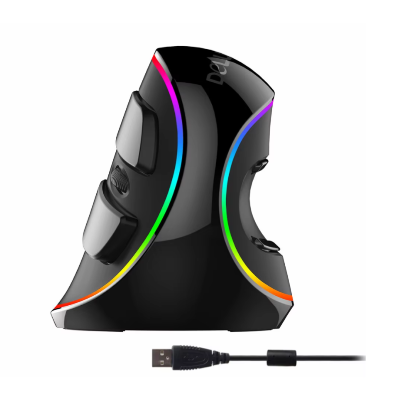 Ергономічна вертикальна ігрова миша Delux M618 PLUS RGB, дротова мишка для ПК 6 кнопок 4000DPI Ергономічна вертикальна ігрова миша Delux M618 PLUS RGB, дротова мишка для ПК 6 кнопок 4000DPI