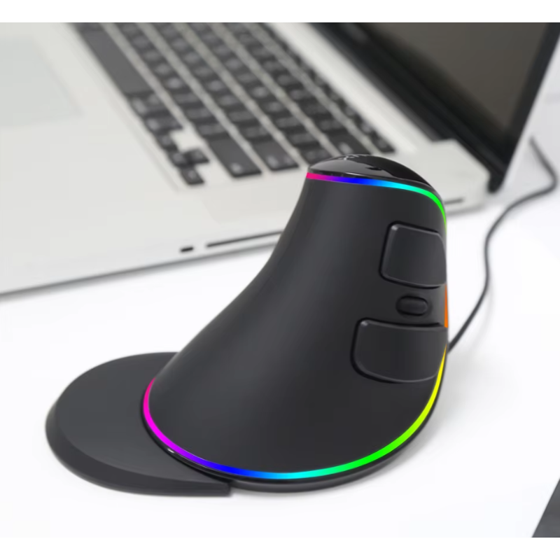 Ергономічна вертикальна ігрова миша Delux M618 PLUS RGB, дротова мишка для ПК 6 кнопок 4000DPI Ергономічна вертикальна ігрова миша Delux M618 PLUS RGB, дротова мишка для ПК 6 кнопок 4000DPI