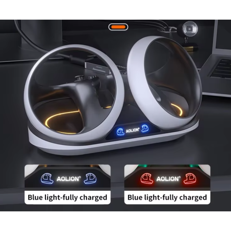 Зарядна док-станція Aolion з RGB-підсвіткою для контролерів PlayStation VR2, зарядний пристрій для PS VR2 Зарядна док-станція Aolion з RGB-підсвіткою для контролерів PlayStation VR2, зарядний пристрій для PS VR2