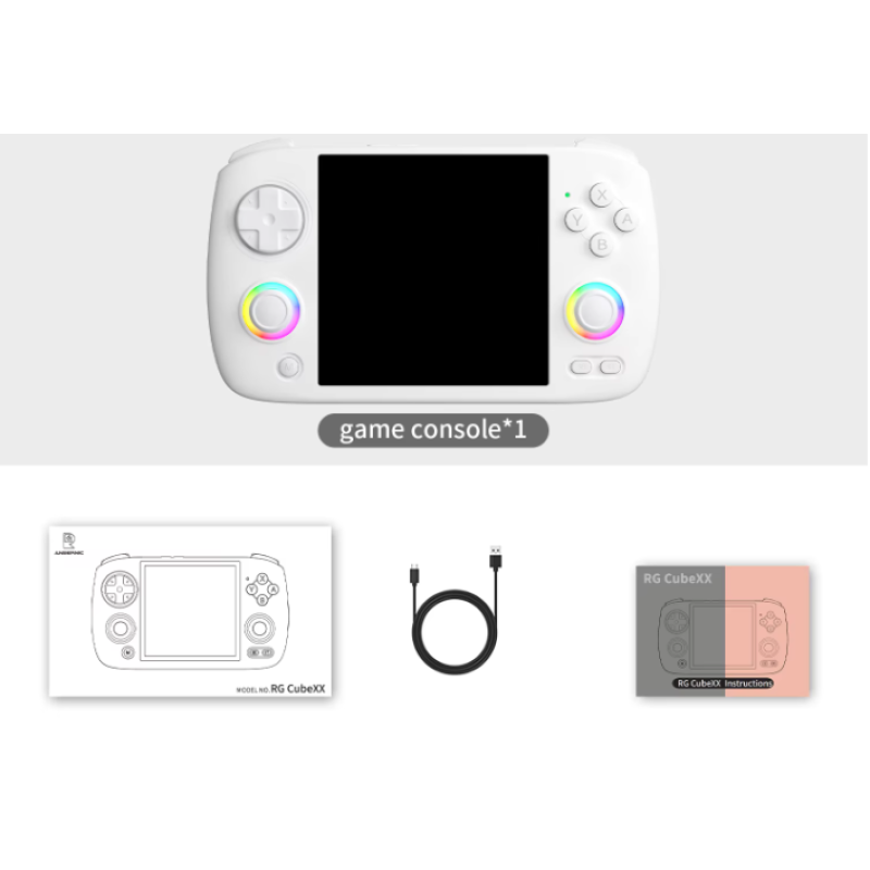 Портативна ігрова консоль ANBERNIC RGB CubeXX 3.95" IPS 1/64 GB 3800mah ретроприставка WIFI Bluetooth White Портативна ігрова консоль ANBERNIC RGB CubeXX 3.95" IPS 1/64 GB 3800mah ретроприставка WIFI Bluetooth White