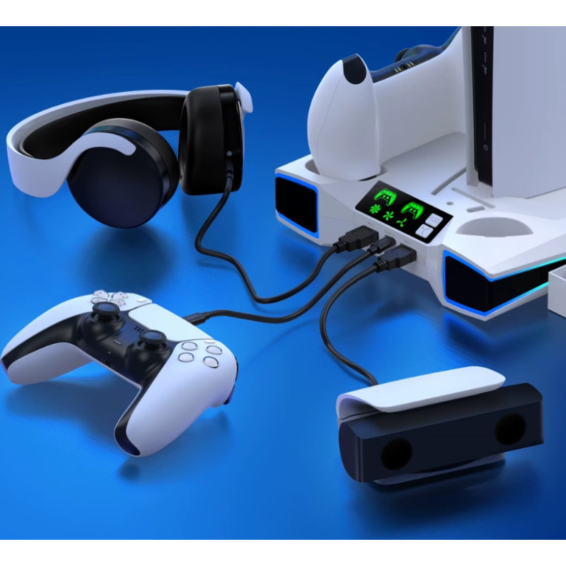 Охолоджувальна вертикальна док-станція для PS5 Slim, док-станція для Sony PlayStation 5 Disc Editions Білий Охолоджувальна вертикальна док-станція для PS5 Slim, док-станція для Sony PlayStation 5 Disc Editions Білий
