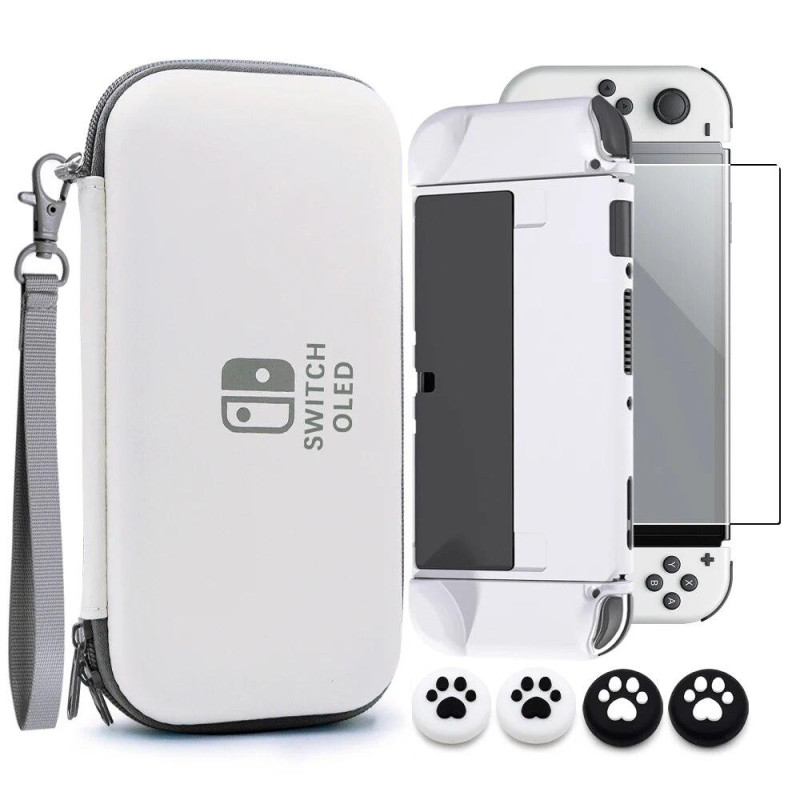 Уцінка Суперкомплекс Кейс + soft touch чохол + скло + 2 накладки для Nintendo Switch OLED Gray Уцінка Суперкомплекс Кейс + soft touch чохол + скло + 2 накладки для Nintendo Switch OLED Gray