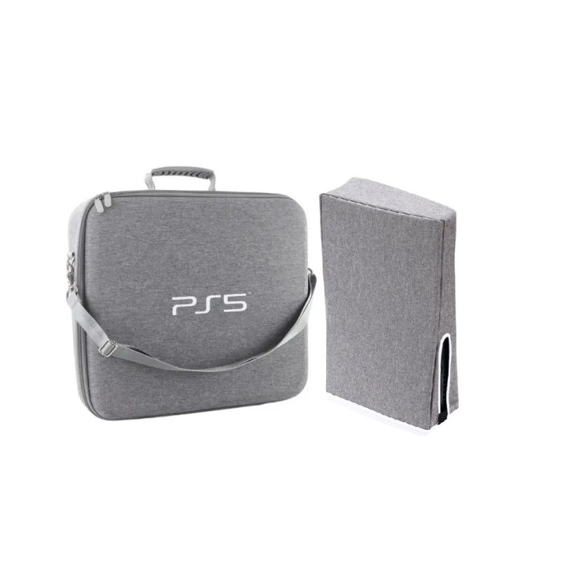 Портативна сумка з логотипом Sony PlayStation 5, захисна сумка для PS5 з чохлом + заглушки Сірий Портативна сумка з логотипом Sony PlayStation 5, захисна сумка для PS5 з чохлом + заглушки Сірий