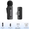 Бездротовий петличний мікрофон BOYA BY-v10 V2.0 Type-c, мікрофон для камери iPhone Android Чорний Бездротовий петличний мікрофон BOYA BY-v10 V2.0 Type-c, мікрофон для камери iPhone Android Чорний