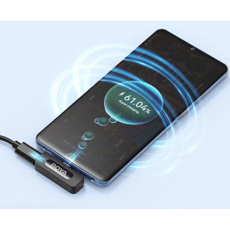 Бездротовий петличний мікрофон BOYA BY-v10 V2.0 Type-c, мікрофон для камери iPhone Android Чорний Бездротовий петличний мікрофон BOYA BY-v10 V2.0 Type-c, мікрофон для камери iPhone Android Чорний