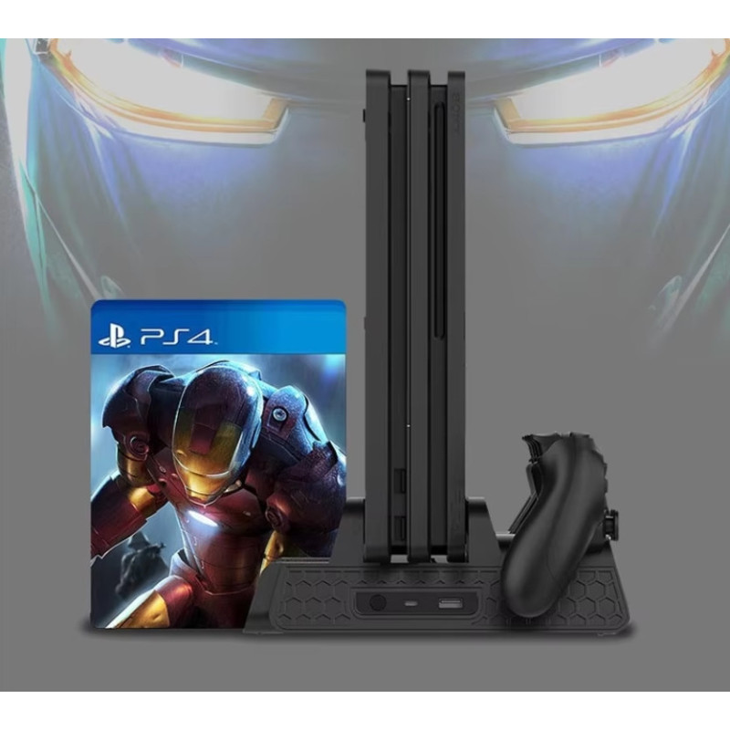 Зарядна док-станція DOBE TP4-882 з охолодженням для PlayStation 4/SLIM/PRO, док-станція для геймпадів PS4 Зарядна док-станція DOBE TP4-882 з охолодженням для PlayStation 4/SLIM/PRO, док-станція для геймпадів PS4