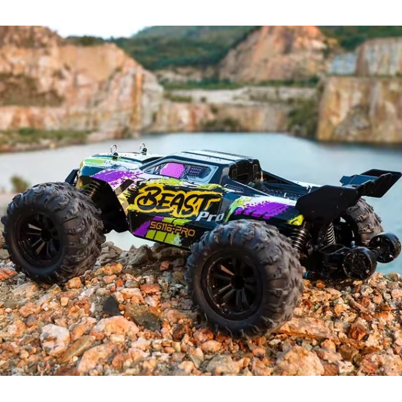 Позашляхова машинка Beast SG116 PRO 4х4 з дистанційним керуванням 1:16 40km 2,4G пурпурово-зелений Позашляхова машинка Beast SG116 PRO 4х4 з дистанційним керуванням 1:16 40km 2,4G пурпурово-зелений