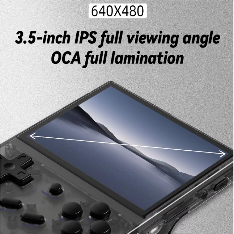 Портативна ретроприставка з IPS Anbernic RGB Linux 5000 ігор Black + скло Портативна ретроприставка з IPS Anbernic RGB Linux 5000 ігор Black + скло