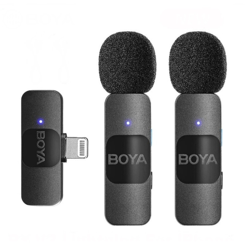 Бездротовий петличний мікрофон BOYA BY-V2, Всеспрямований подвійний мікрофон з Lightning 2.4G для iPhone iPad Бездротовий петличний мікрофон BOYA BY-V2, Всеспрямований подвійний мікрофон з Lightning 2.4G для iPhone iPad