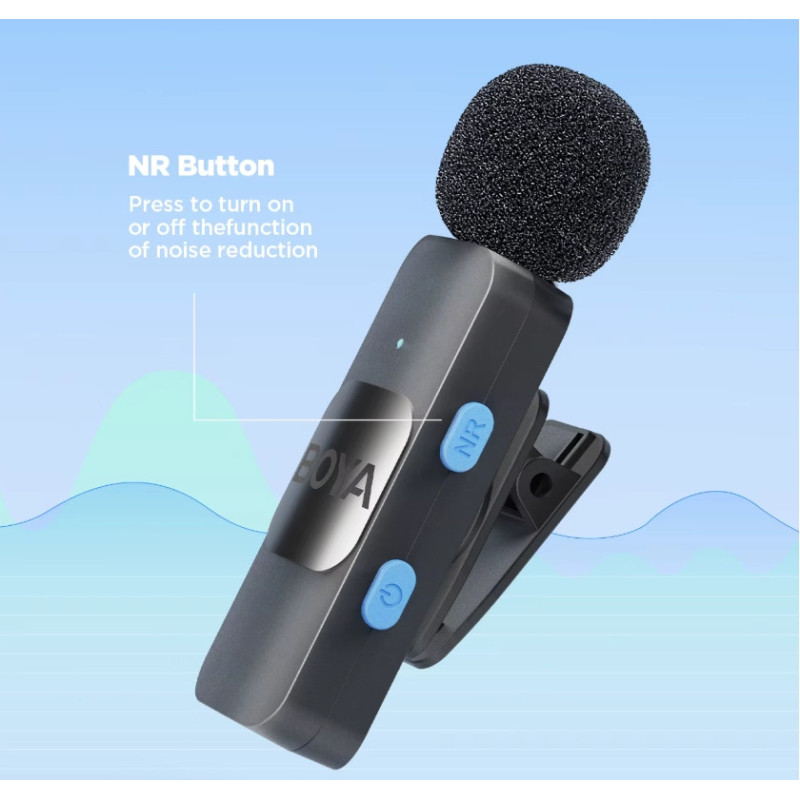 Петличний подвійний мікрофон BOYA BY-V20 2.4G Type-C, бездротовий мікрофон для смартфонів Android Iphone Чорний Петличний подвійний мікрофон BOYA BY-V20 2.4G Type-C, бездротовий мікрофон для смартфонів Android Iphone Чорний