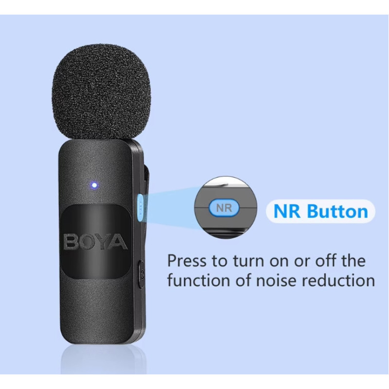 Петличний подвійний мікрофон BOYA BY-V20 2.4G Type-C, бездротовий мікрофон для смартфонів Android Iphone Чорний Петличний подвійний мікрофон BOYA BY-V20 2.4G Type-C, бездротовий мікрофон для смартфонів Android Iphone Чорний