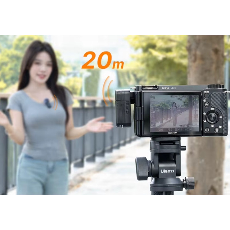 Подвійний мікрофон Ulanzi A100 Type-C + перехідник Lighting, бездротовий мікрофон для Android IPhone Подвійний мікрофон Ulanzi A100 Type-C + перехідник Lighting, бездротовий мікрофон для Android IPhone