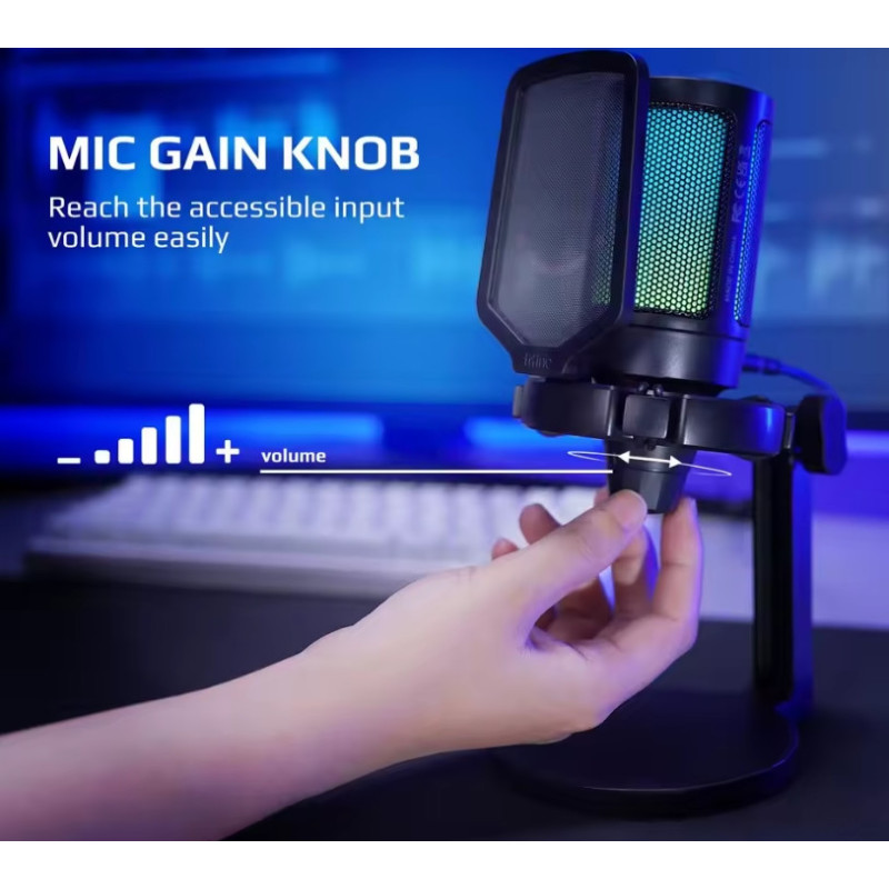 Ігровий USB-мікрофон FIFINE A6 NEO, конденсаторний мікрофон з RGB для ноутбука ПК PS5 PS4 AmpliGame Ігровий USB-мікрофон FIFINE A6 NEO, конденсаторний мікрофон з RGB для ноутбука ПК PS5 PS4 AmpliGame