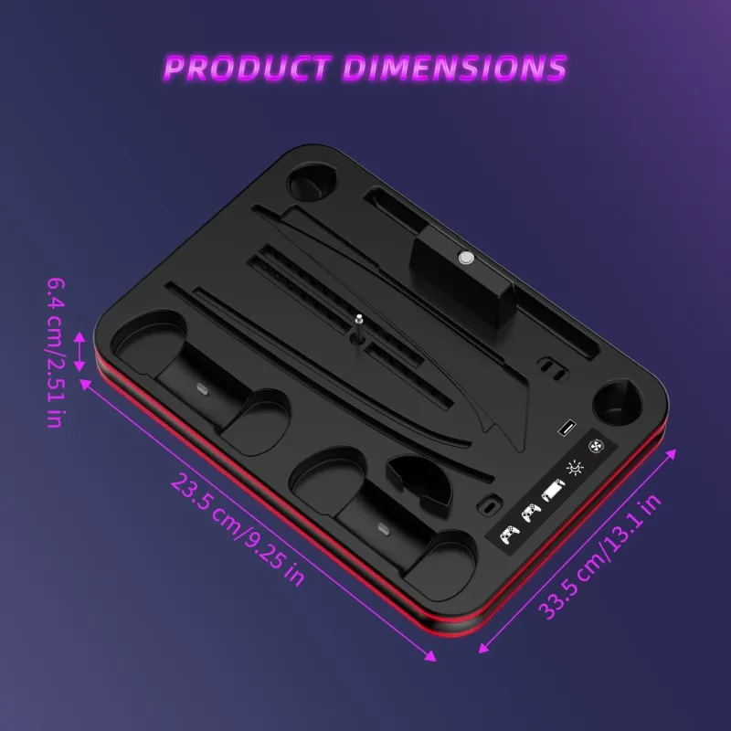 Док-станція JYS-P5225-V3 з охолодженням RGB-підсвіткою для PlayStation 5, PS5 Slim, PS5 Pro, PS Portal Чорний Док-станція JYS-P5225-V3 з охолодженням RGB-підсвіткою для PlayStation 5, PS5 Slim, PS5 Pro, PS Portal Чорний