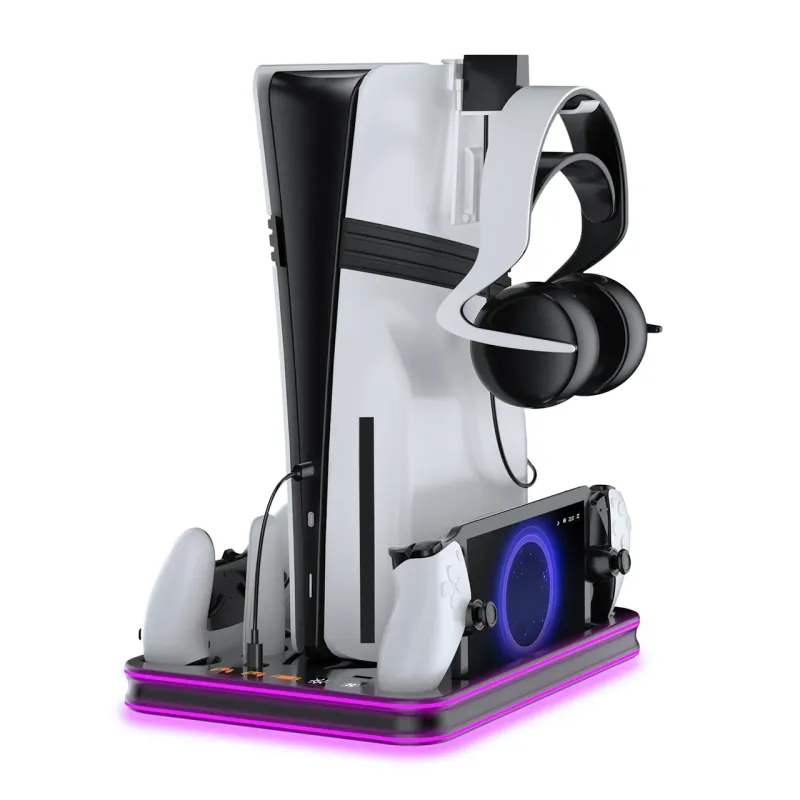 Док-станція JYS-P5225-V3 з охолодженням RGB-підсвіткою для PlayStation 5, PS5 Slim, PS5 Pro, PS Portal Чорний Док-станція JYS-P5225-V3 з охолодженням RGB-підсвіткою для PlayStation 5, PS5 Slim, PS5 Pro, PS Portal Чорний